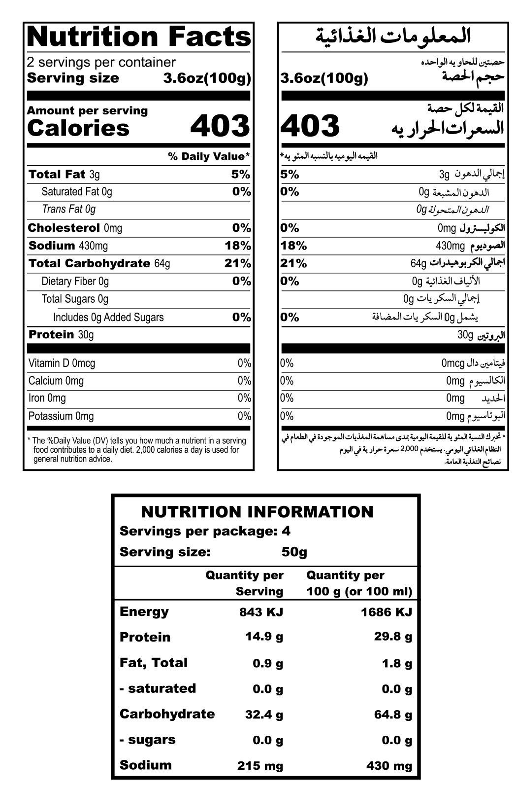 Nutrition-Facts-punjabi-Masala